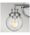 Wall light Bathroom Hinkley Steel, transparent grained glass Polished chrome
