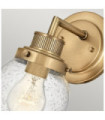 Wall light Bathroom Hinkley Steel, transparent grained glass Brass Heritage