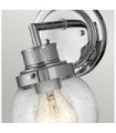Wall light Bathroom Hinkley Steel, transparent grained glass Polished chrome