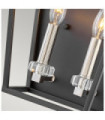 Suspension Hinkley Acier,cristal Noir avec nickel poli
