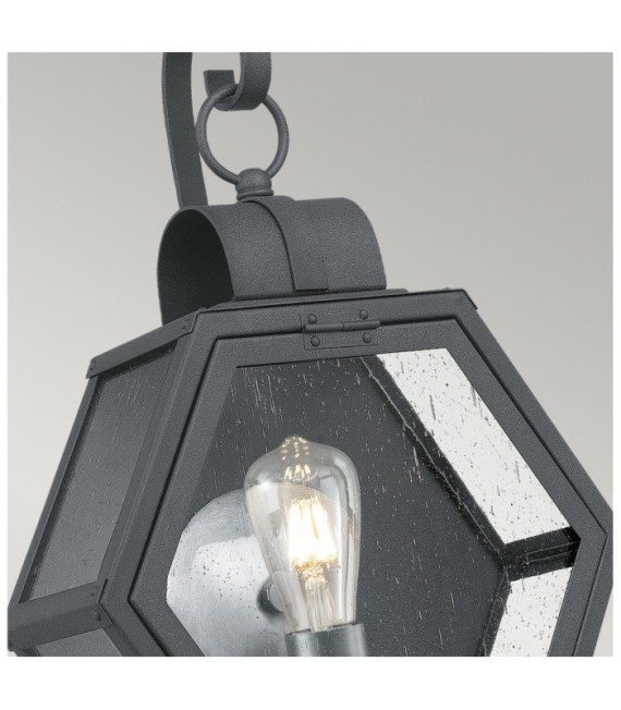 Lampada da parete per esterni Quoizel Alluminio, acciaio, ottone, vetro granulato trasparente Nero marmorizzato