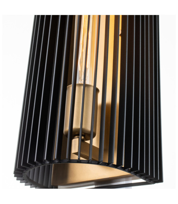 Kichler wall light Black steel and natural brass
