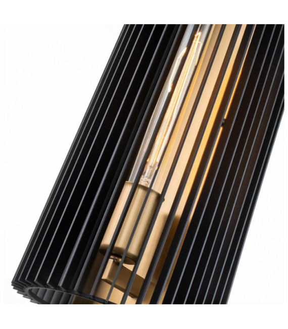 Kichler wall light Black steel and natural brass