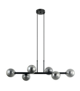 Olbia Pendant Lamp Glass, Black Steel