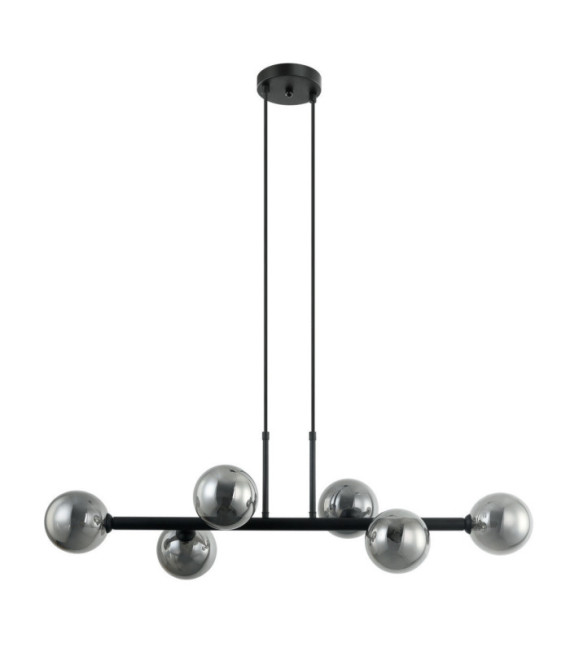Suspension Olbia Verre,Acier Noir