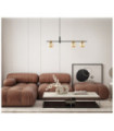 Suspension Bletter Verre,Acier Noir, Ambre
