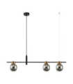 Bletter Pendant Lamp Glass, Black Steel, Smoked