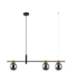 Bletter Pendant Lamp Glass, Black Steel, Smoked