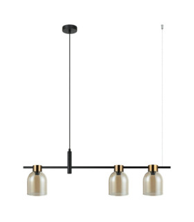 Lampadario Servio in acciaio nero