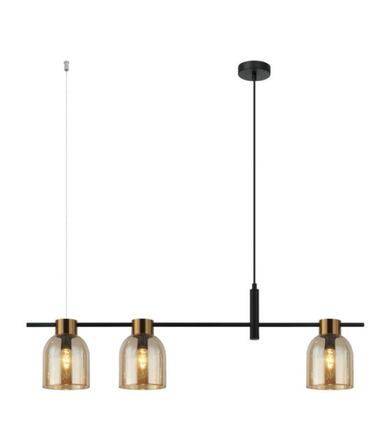 Lampadario Servio in acciaio nero