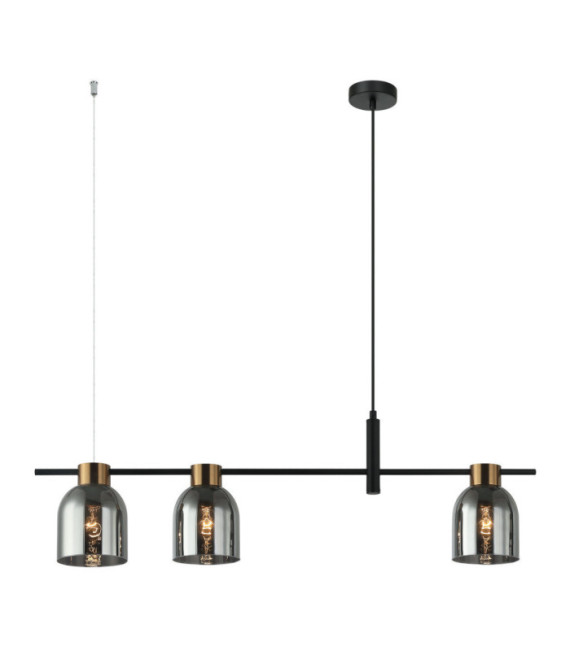 Lampadario Servio in acciaio nero