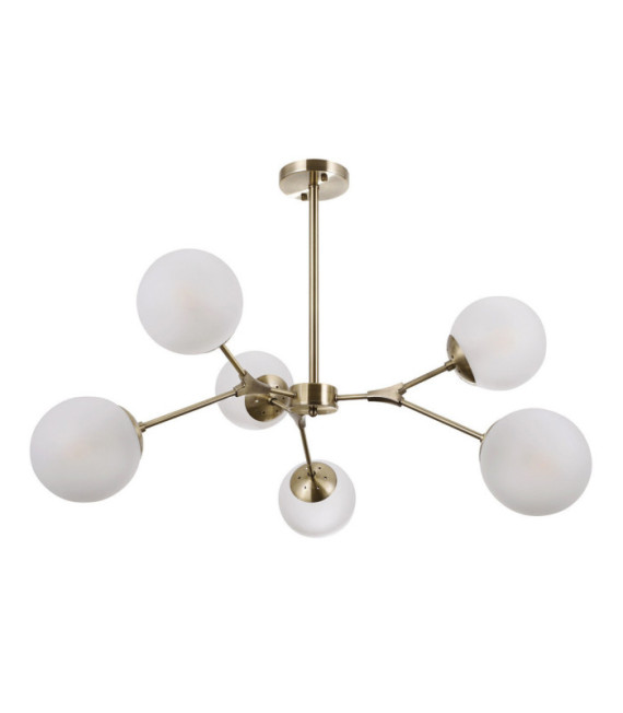 Plafoniera Annes Vetro, Acciaio, Alluminio Bronzo Antico