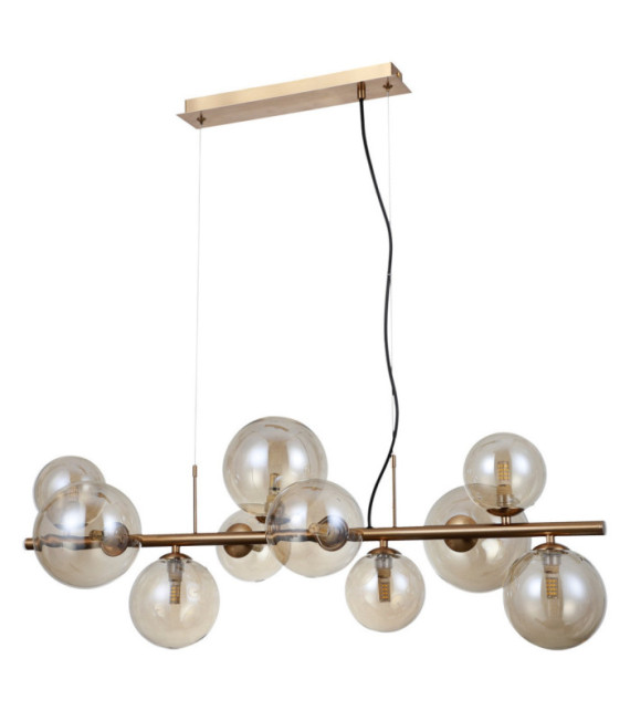 Canello Pendelleuchte Glas, Stahl Honig Messing