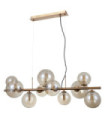 Canello Pendant Glass, Steel Honey Brass