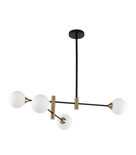 Marino lámpara colgante Vidrio, acero, aluminio Negro, Latón