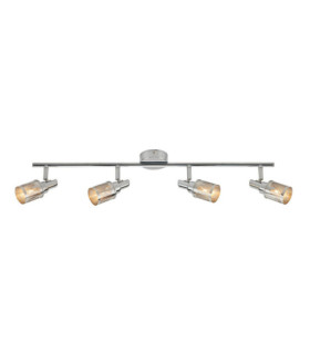 Kastor spotlight bar Glass, metal alloy Chrome