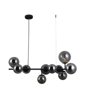 Frontera Pendant Glass, Black Satin Steel
