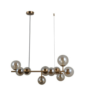 Frontera Pendant Glass, Steel Honey Brass