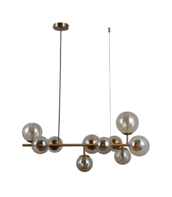 Frontera Pendant Glass, Steel Honey Brass
