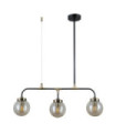 Suspension Valpena Verre,acier,aluminium Bronze antique, noir mat