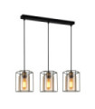Kalula Pendant Lamp Glass, Black Steel