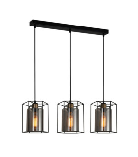 Lámpara Colgante Kalula Cristal, Acero Negro