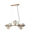 Canello Pendant Glass, Steel Honey Brass