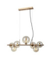 Canello Pendant Glass, Steel Honey Brass