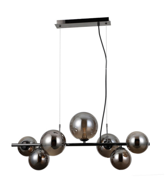 Suspension Canello Verre,Acier Chromé noir