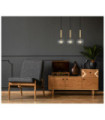 Ravena Pendant Lamp Glass, Steel Brass, Smoked