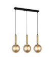 Ravena Pendant Lamp Glass, Steel Brass, Amber