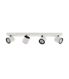 Barra de foco Karlota Acero, Blanco Aluminio, Negro
