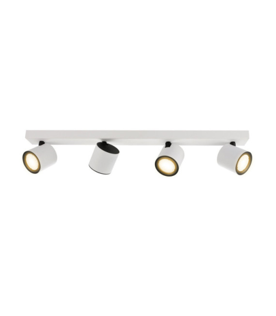 Barra de foco Karlota Acero, Blanco Aluminio, Negro