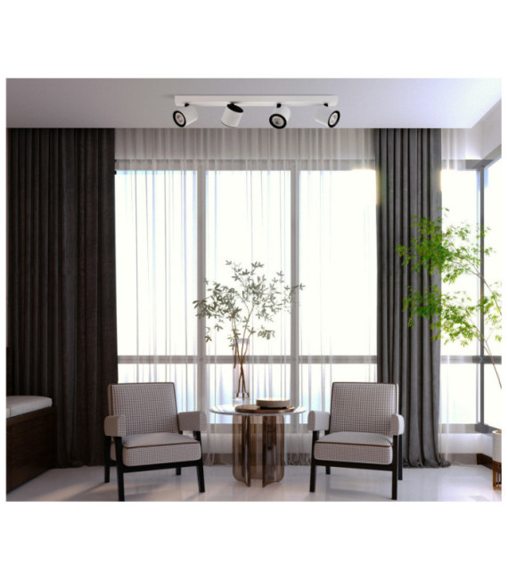 Barre de spots Karlota Acier,Aluminium Blanc, Noir