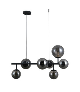 Frontera Pendant Glass, Black Satin Steel