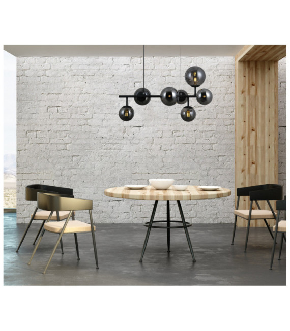 Frontera Pendant Glass, Black Satin Steel