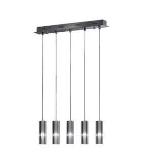 Sospensione Sople Glass, lega metallica Cromo