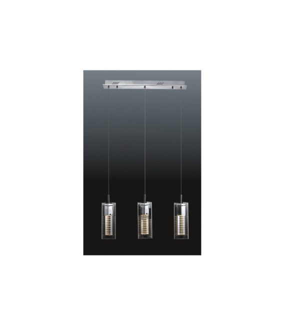 Verizon Pendelleuchte Glas, Metalllegierung Chrom