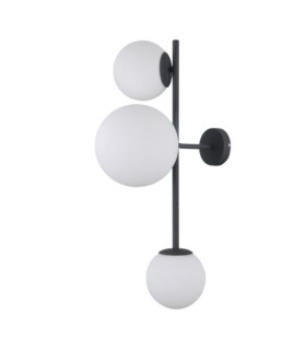 Vailante wall light Glass, steel, black satin aluminum