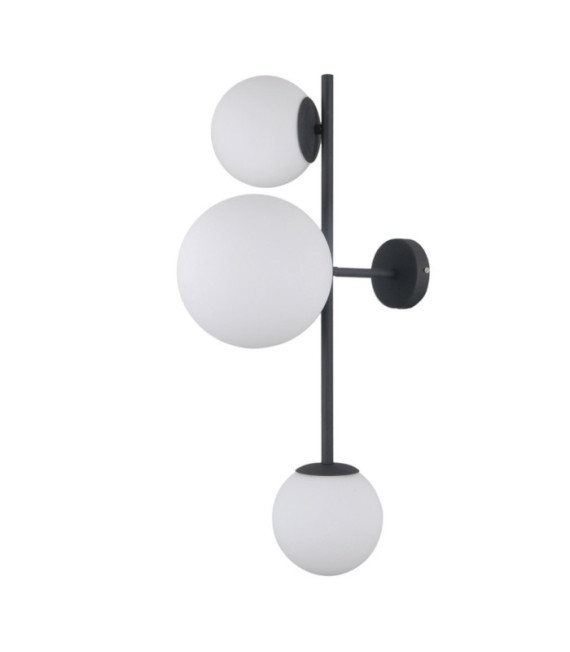 Vailante wall light Glass, steel, black satin aluminum
