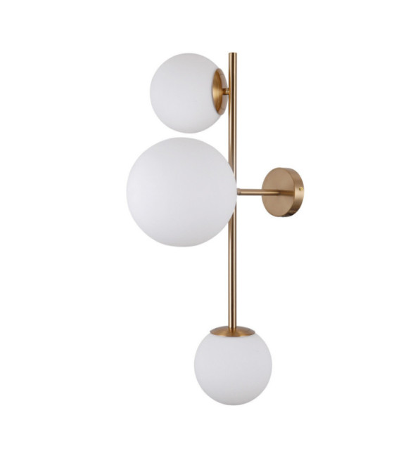Vailante wall light Glass, steel, aluminum Honey Brass
