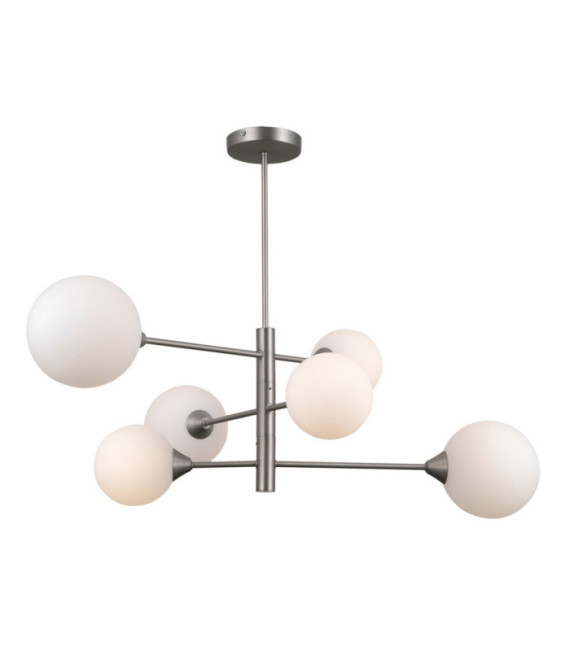 Plafonnier Evora Verre,Acier Nickel satiné