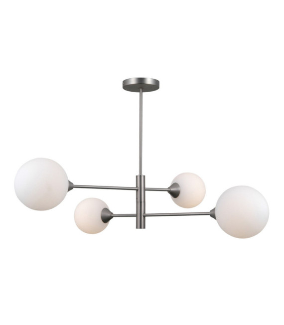 Evora Ceiling Light Glass, Steel Satin Nickel