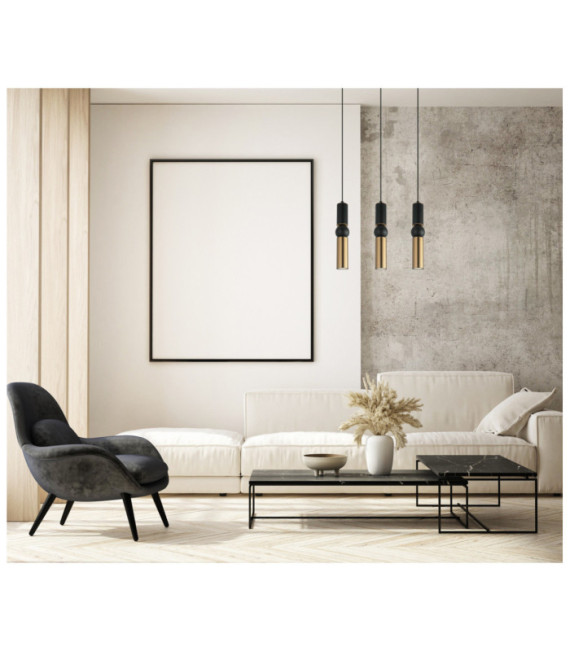 Isidora-Pendelleuchte aus Stahl, schwarzem Aluminium und antiker Bronze