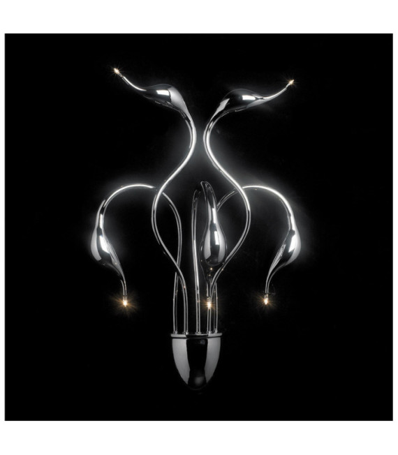 Lampada da parete Swan Lega di metallo Cromo