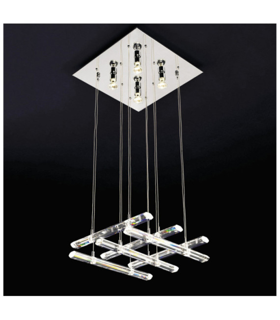 Diamond Pendant Glass, Chrome metal alloy