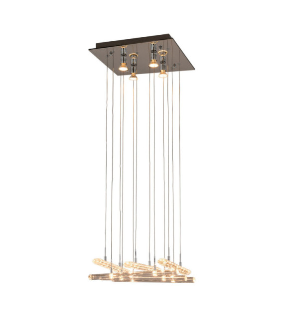 Diamond Pendant Glass, Chrome metal alloy