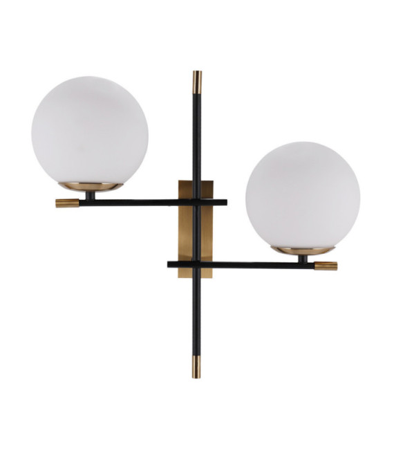 Applique murale Stelia Verre,acier,aluminium Bronze antique, noir mat