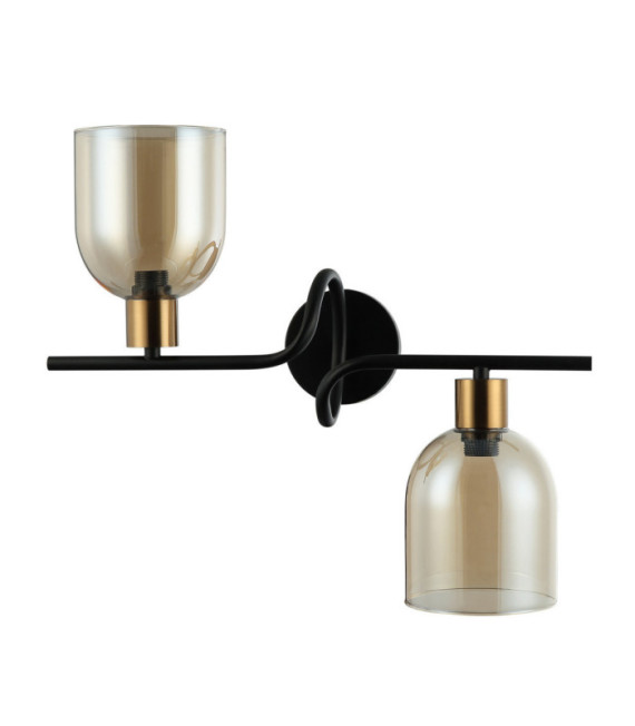 Lampada da parete Servio in acciaio nero