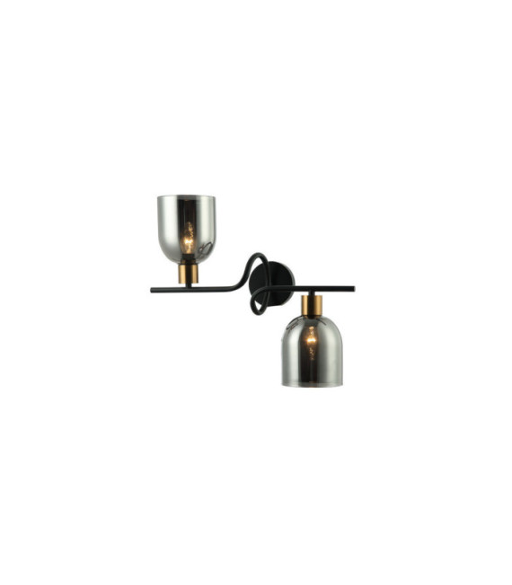 Lampada da parete Servio in acciaio nero